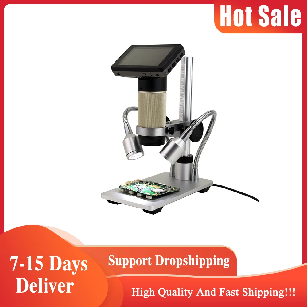 

ADSM201 3MP 10X-300X Digital Microscope Magnifier with Display for Electronic BGA SMT Phone Repair Supports HDMI-Compatible USB