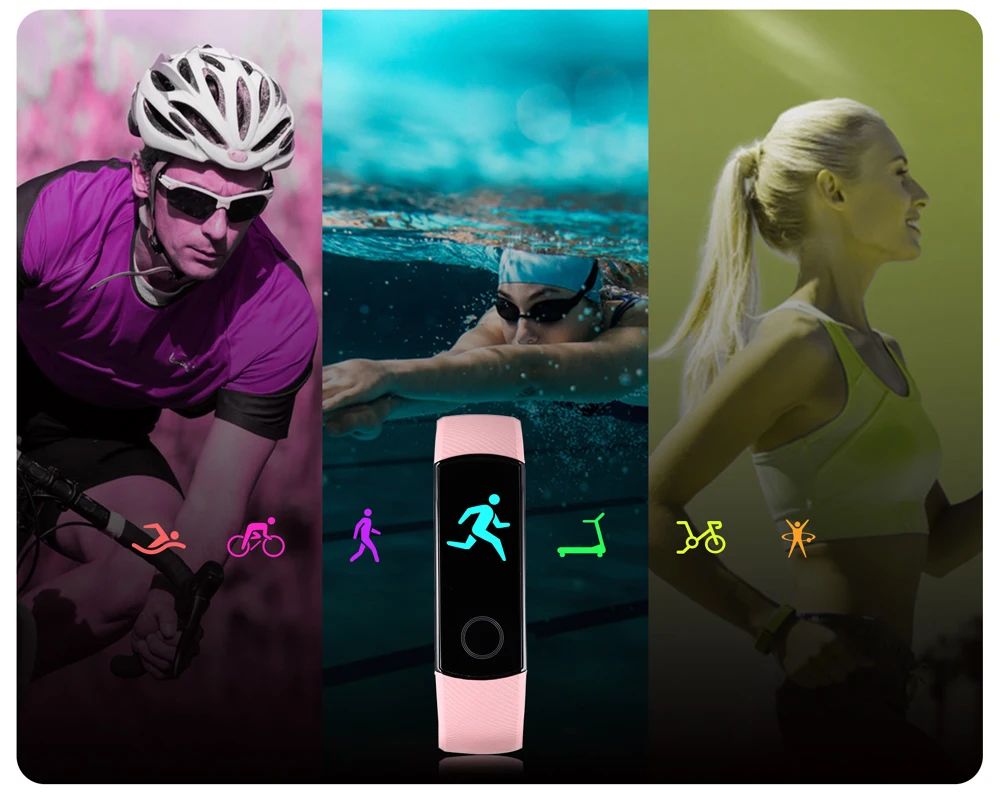 Huawei Honor Band 4 умный Браслет 50 м водостойкий фитнес-трекер сенсорный экран пульсометр дисплей вызов сообщение Показать