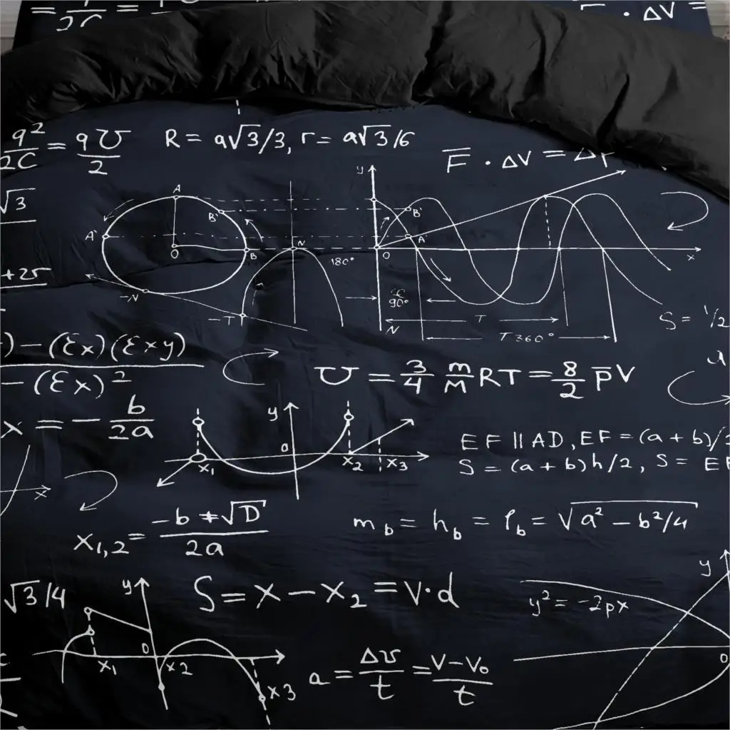 

Mathematical Formula Geometric Black White 3D Bedding Set Duvet Cover Sets Queen King Size Luxury Home Decor Comforter Bedspread