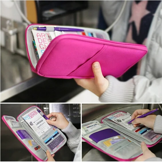

Woman's Men's Unisex Wallet bag Travel Wallet Family Passport Holder Waterproof ID Card Document Case Bag purse handbag