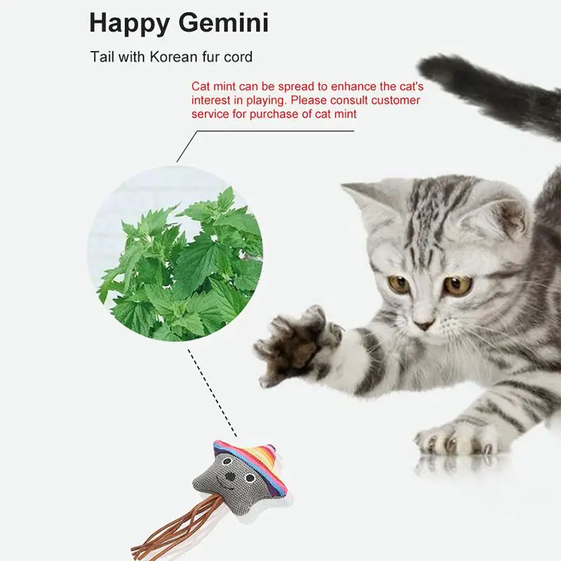 Плюшевые игрушки куклы овальные в виде кошачьей мяты забавные интерактивные для