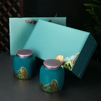 ceramic jar canister set tea caddy organizer kitchen canister set box packaging porcelain container caja para guardar te teaware