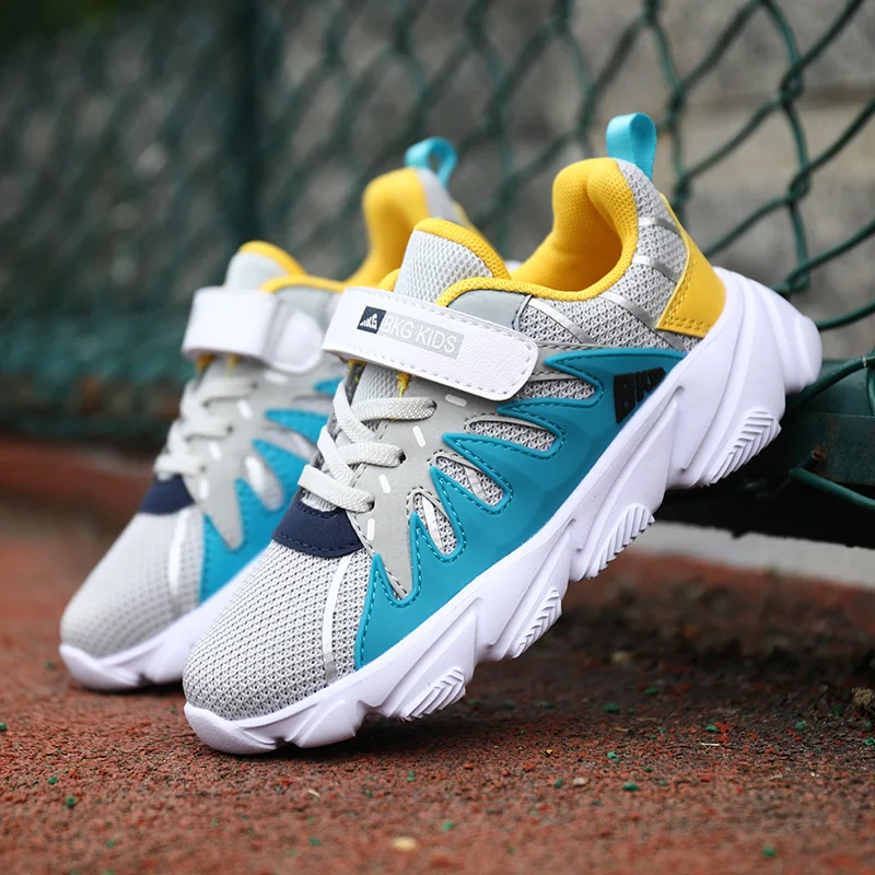 J & G Musim Semi Baru Anak-anak Sepatu Anak Sepatu Mesh Bernapas Sepatu Lari Anak Laki-laki Anak Perempuan Merek Non-Slip Kasual olahraga Outdoor Sepatu
