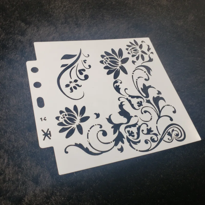 

2pc Stencils Lotus DIY Walls Layering Painting Template Scrapbooking Coloring Embossing Album Decorative Reusable