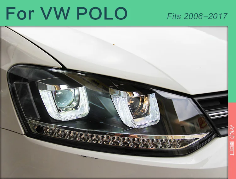 Фара для автомобиля VW POLO 2010- Polo головной светильник s противотуманный светильник s дневной ходовой светильник DRL H7 светодиодный Биксеноновая лампа автомобильные аксессуары