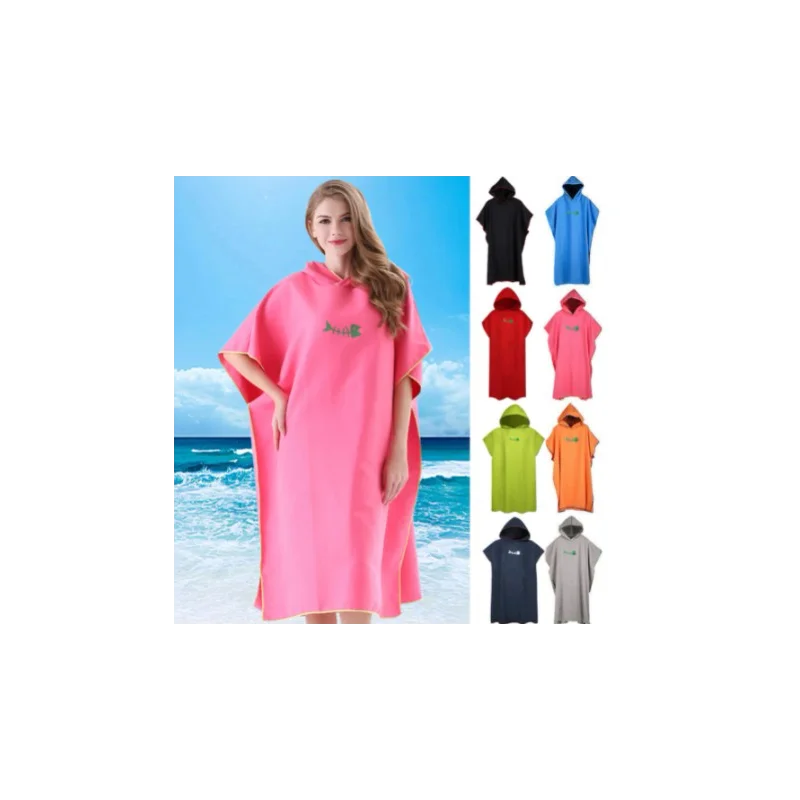 

Microfiber Quick Dry Wetsuit Diving Suit Changing Robe Poncho Towel With Hood Quick-drying Absorbent Sweat-absorbent Swim Robe