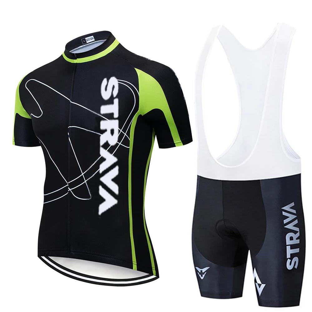 2020 новый Pro Team STRAVA набор Велоспорт велосипед Джерси Комплект Езда на велосипеде