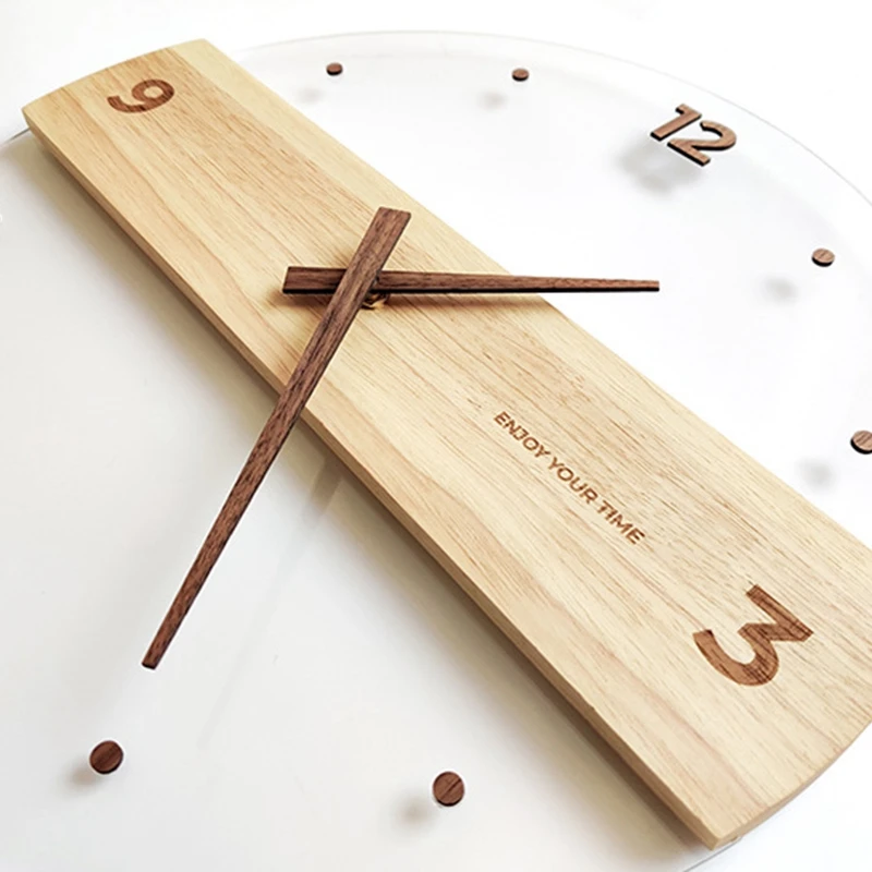

Nordic Simple Solid Wooden Acrylic Wall Clock Home Living Room Wall Clock Decorative Wall Watch Office Decor