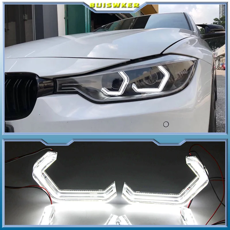 

M4 Стиль светодиодный ангельские глазки для BMW M2 ME M4 M5 F10 F12 F13 F18 F30 F31 F32 F33 F34 F35 F36 E46 Cabrio Coupe 2D авто аксессуар