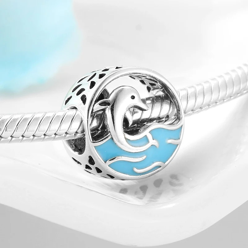 Высокое качество круглые шармы DIY серебряные бусины 925 пробы Fit Pandora серебряный браслет браслеты ювелирные изделия - Цвет: PC0248