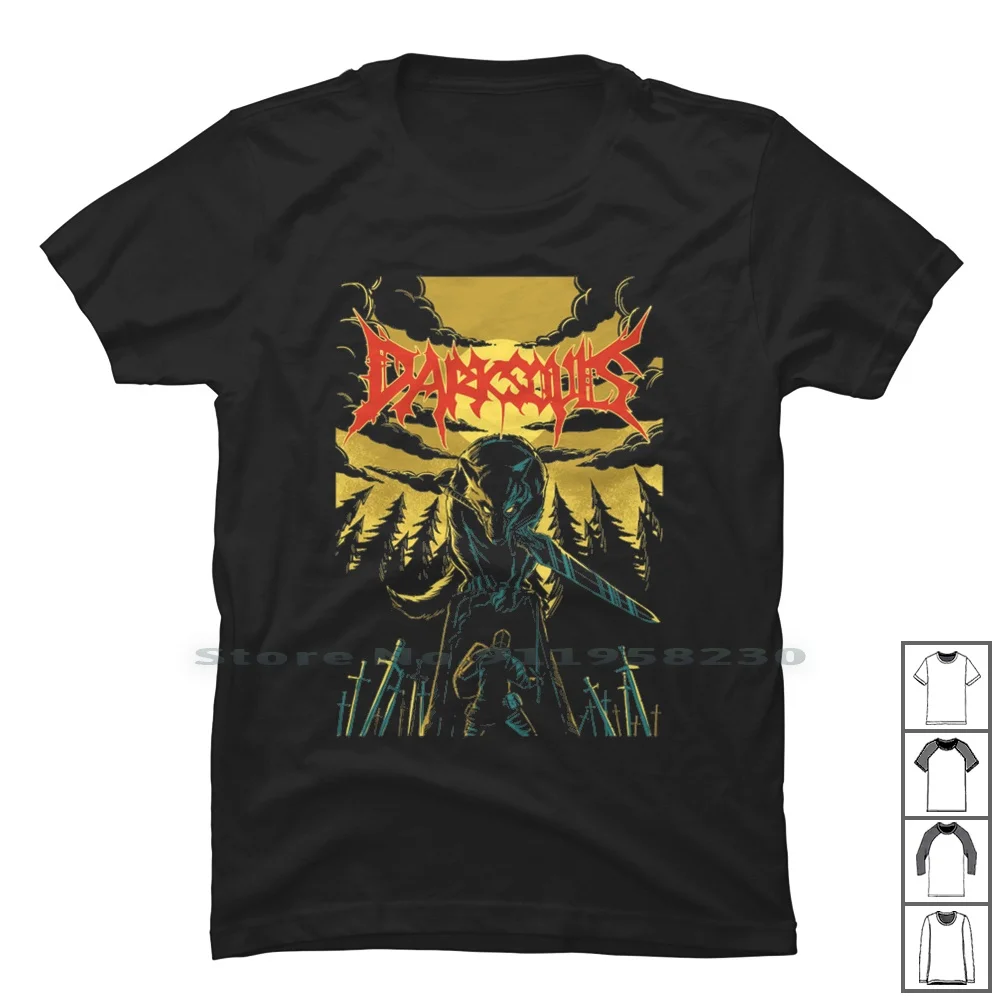 

Unofficial Darksouls Metal Band T Shirt 100% Cotton Hardcore Official Popular Trend Souls Music Metal Tage Soul Song Dark Logo