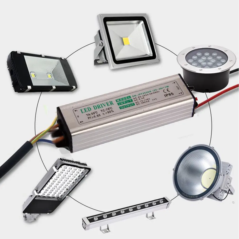 

50W Waterproof Ip65 Led Driver Power Supply Constant Current Voltage Dc24-36v Led Lighting Transformer DIY