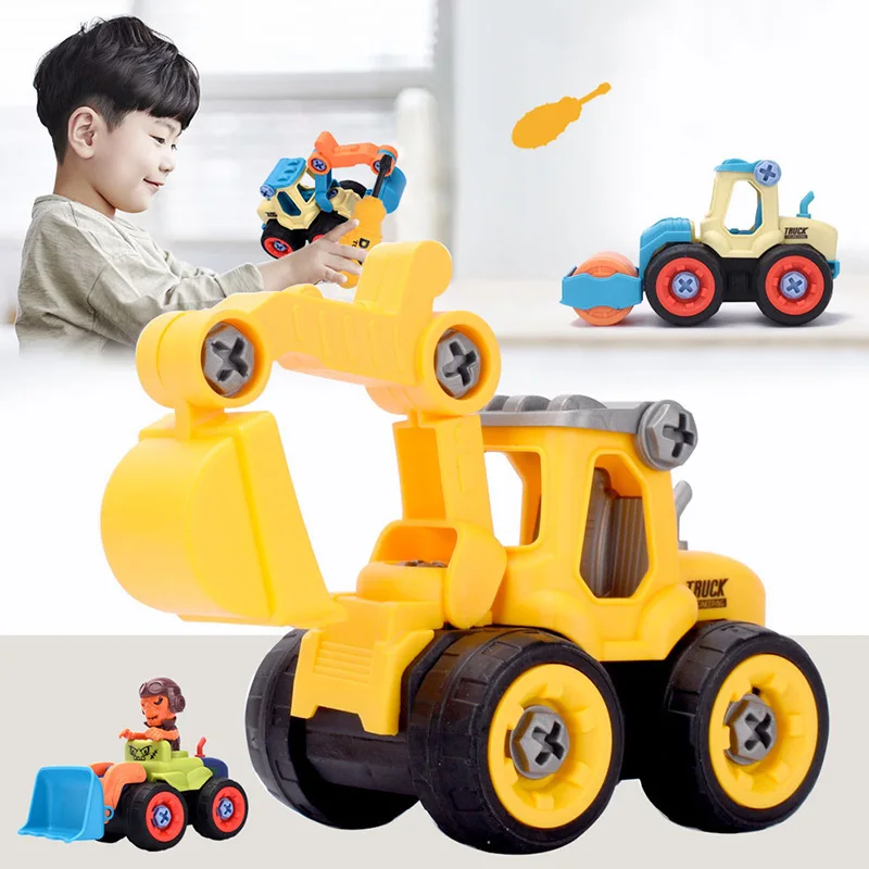 

Montessori Education Toy Nut Disassembly Loading Unloading Engineering Truck Excavator Bulldozer Child Screw Creative Tool Car