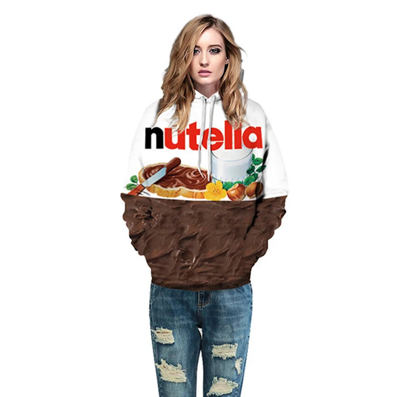 Мужская/Женская толстовка с 3d принтом Nutella еды хип-хоп повседневные стильные топы