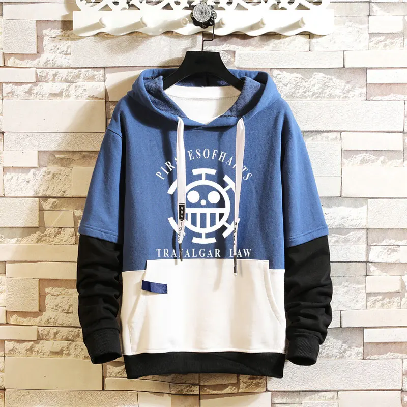 

Unisex Anime Cos ONE PIECE Luffy Naval justice Hooded Hoodie Sweatshirt Pullover Jumper