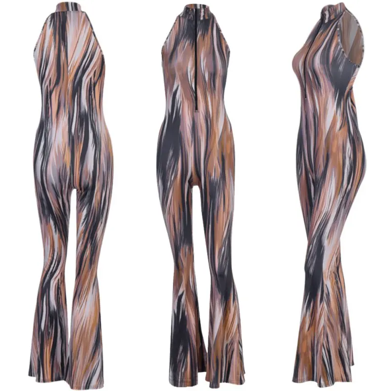 

X Europe And The United States Explosion Models 2020 Spring New Women's Fashion Halter Print Jumpsuit Aliexpress Foreign Trade