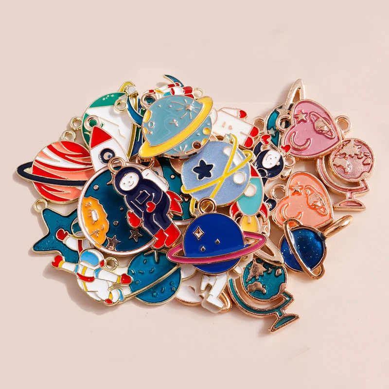 10 шт. эмалированные Подвески в виде планеты | Украшения и аксессуары