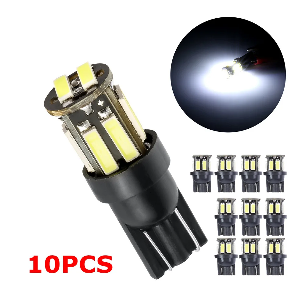 10 шт. W5W 10SMD 7020 SMD автомобильные светодиодсветодиодный лампы T10 194 168 Замена