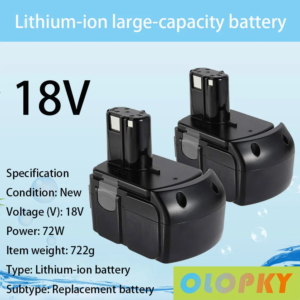 

[2 Pack] 18V Li-ion High Capacity Battery 327730 327731 326240 326241 for Power Tools Hitachi BCL1815 BCL1820 BCL1825 Pack Black