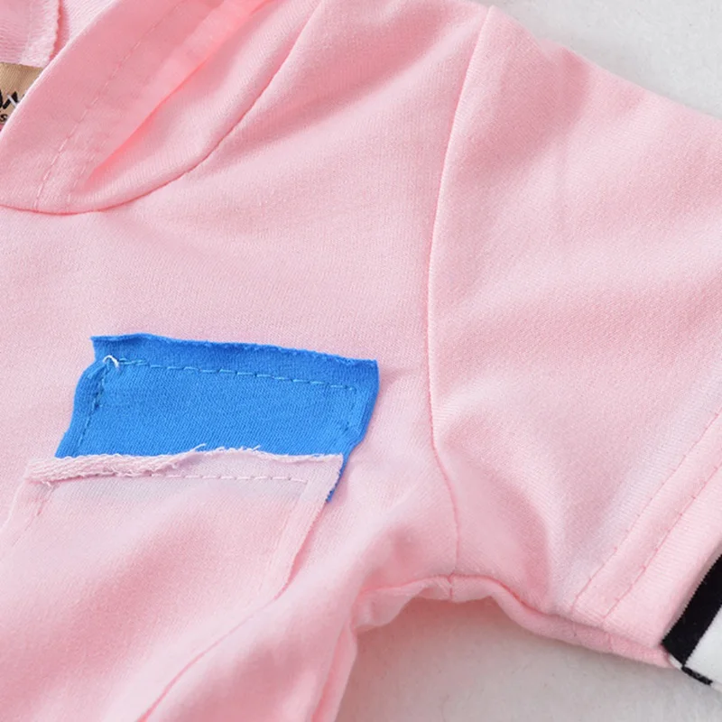 

Soft Spring Autumn Casual Fashion Baby Striped Long Sleeve Hoodie And Patch Trousers Kids Two-piece Outfit Set