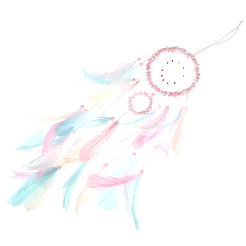 1 шт. Розовое перо девушка ловит снов сетка ажурное кружево Ловец бисер ручной