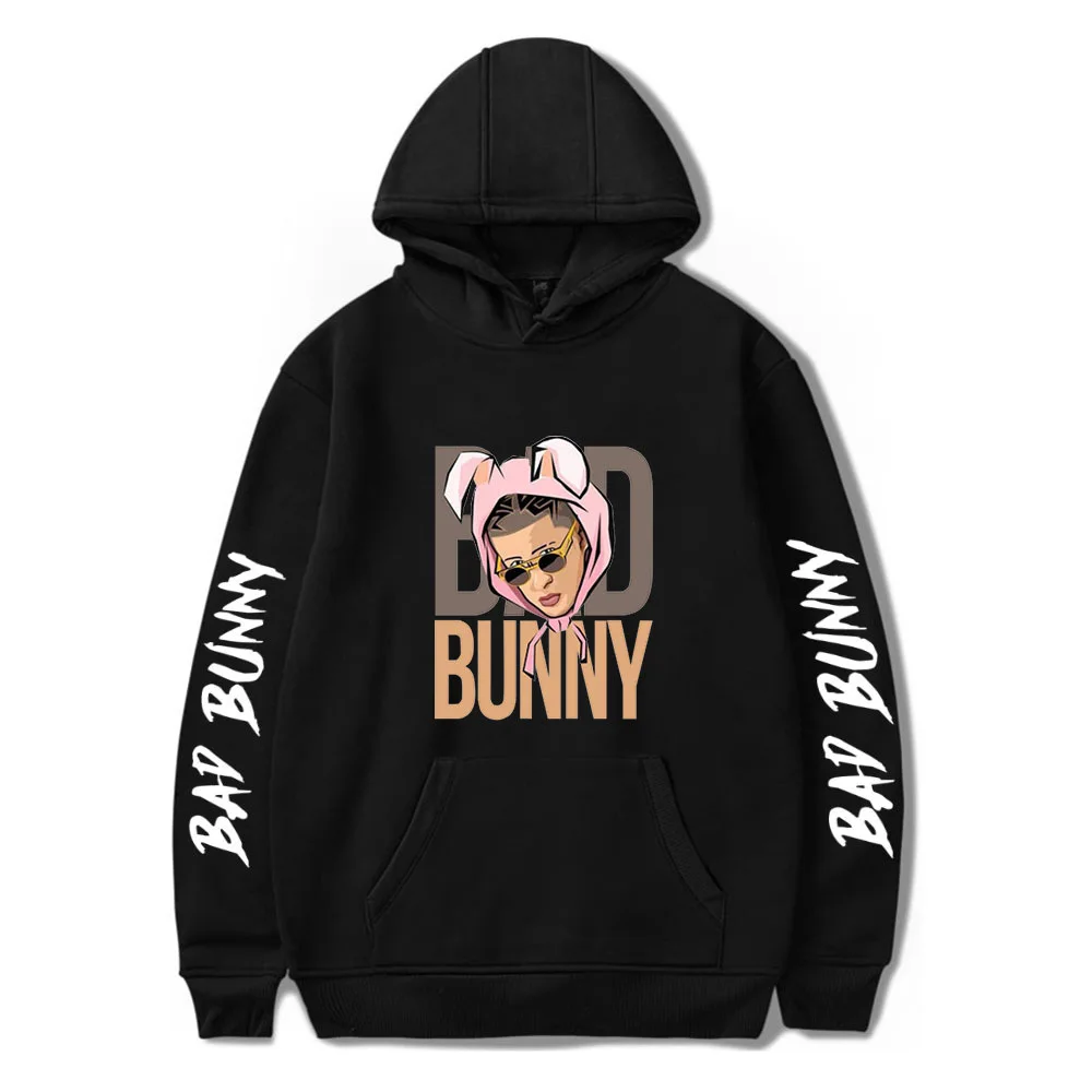 

Толстовка с капюшоном Bad Bunny в стиле хип-хоп, свитшоты для мужчин в стиле Харадзюку, Повседневный пуловер, уличная одежда для мужчин и женщин, ...