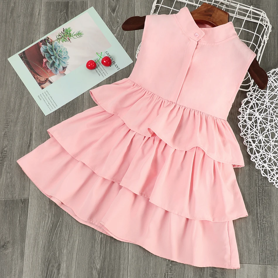 Girls Summer Dresses Sleevess Ruffle Floral TUTU Dress Kids Baby Princess Birthday Gift Dot Tulle Costume | Детская одежда и обувь
