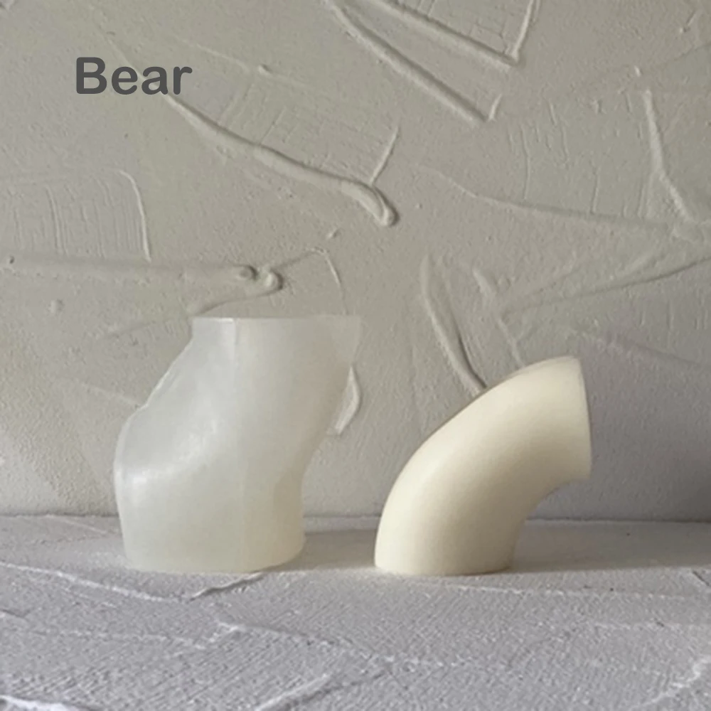 

3d Candle Silicone Mold Curved Columnar Candle Rainbow Gummy Bear Candle Aromatherapy Candle Making Home Decro