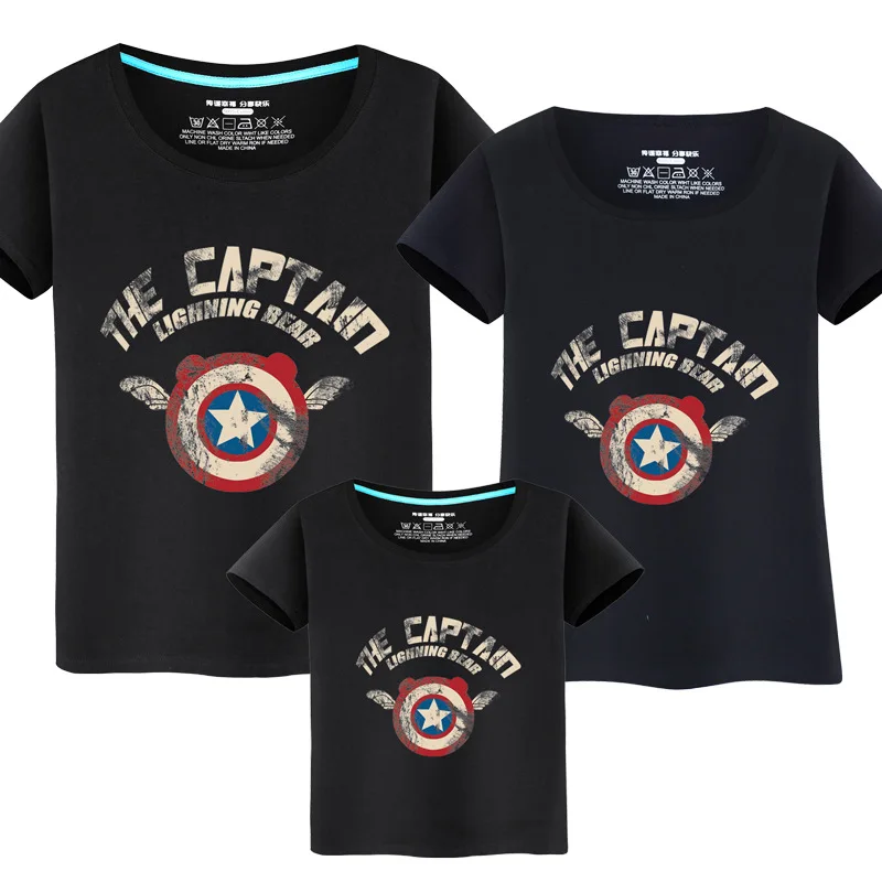 Летнее платье футболки из 2019 хлопка Одинаковая одежда для всей семьи футболка с