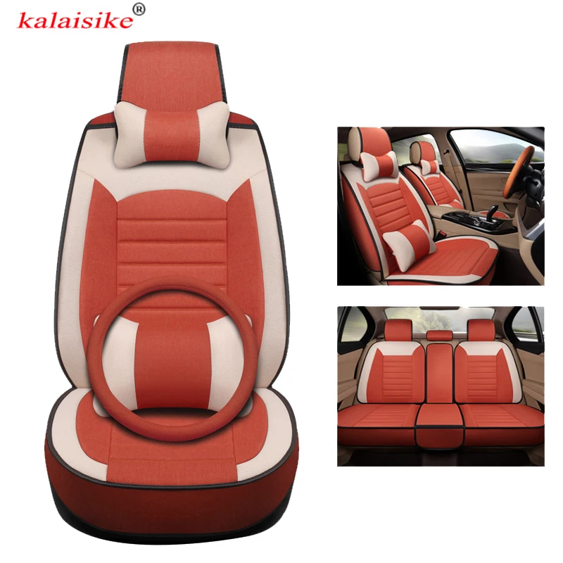 

kalaisike universal Flax car seat covers for Jaguar all models F-PACE XE XJ XF XEL XJL XFL car styling auto accessories