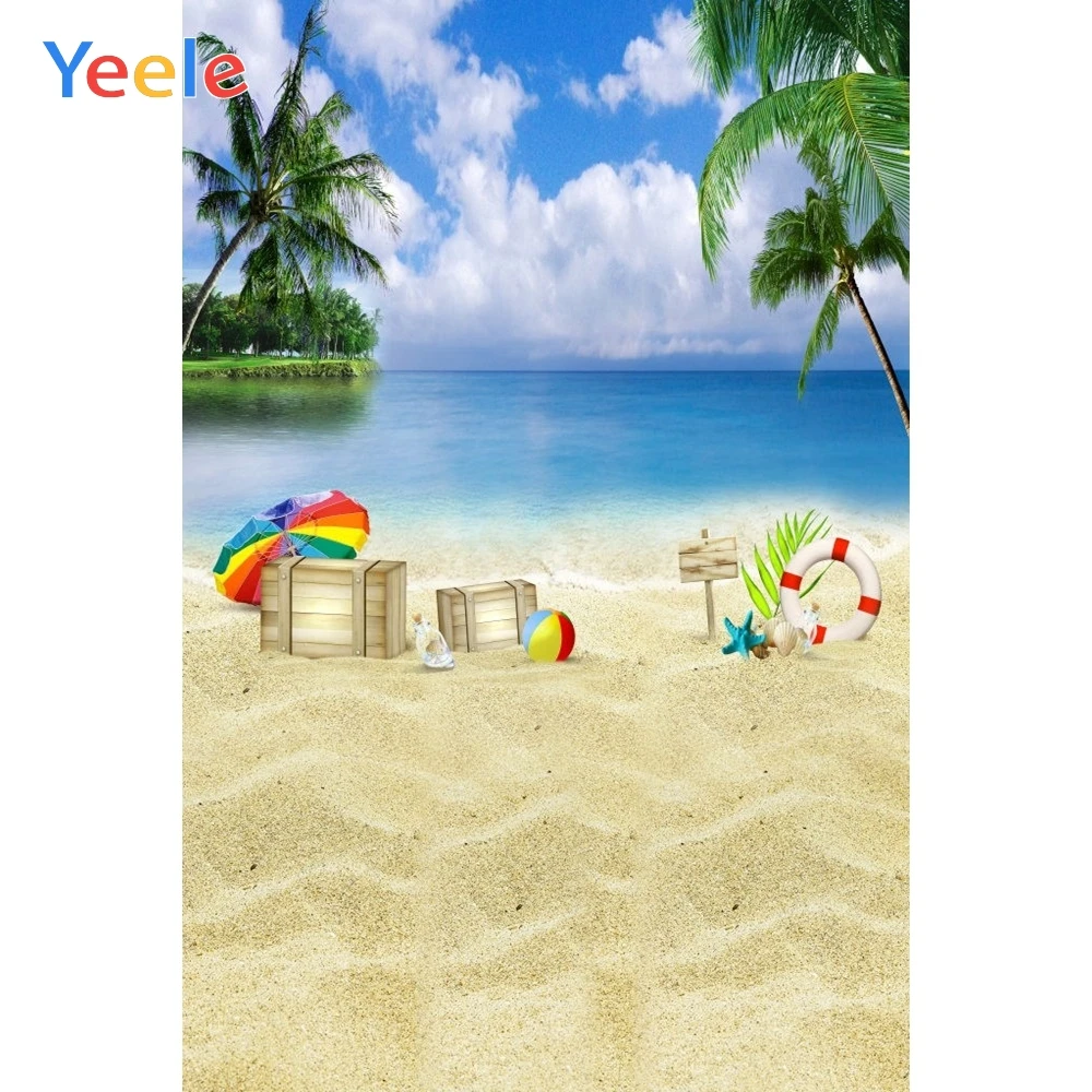 

Summer Tropical Sea Ocean Seaside Beach Party Palm Tree Baby Backdrop Photography Background For Photo Shoot Vinyl Photophone