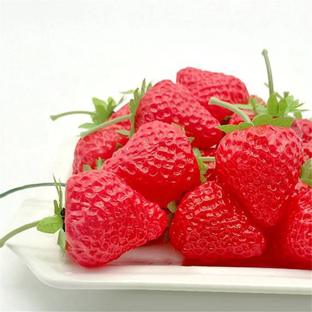 SUEF Plastic simulation strawberry model fruit and vegetable props teaching auxiliary decoration @3 | Дом и сад