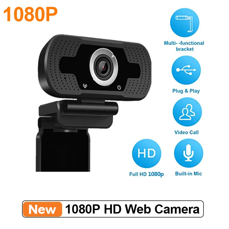 1080P Web Camera USB Live Webcam Built-in Microphone Video for PC Laptop Streaming Recording | Электроника