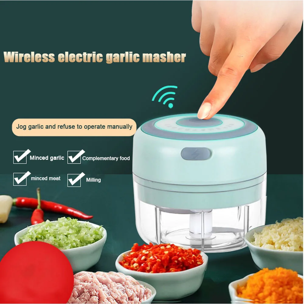 Electric Food Grinder Crusher Garlic Chopper USB Rechargeable Pepper Mashers Stirrer Puree Jam Kitchen Mini Processor |