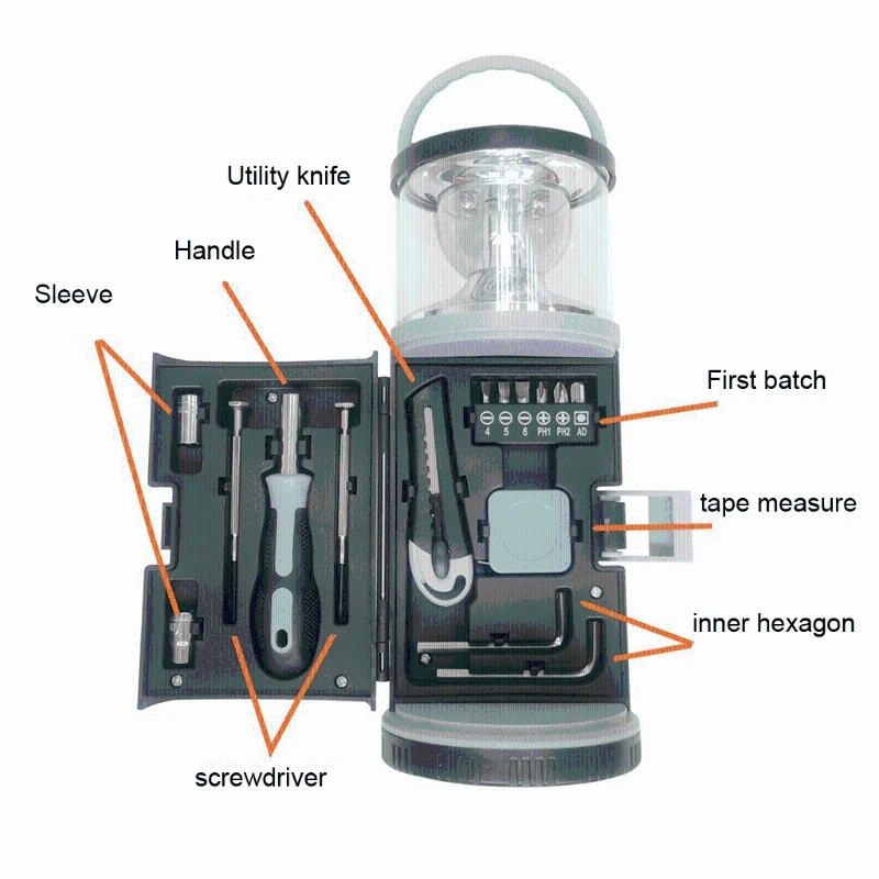 

Household outdoor multi-function LED camping lights, lanterns, emergency lights and outdoor emergency kits