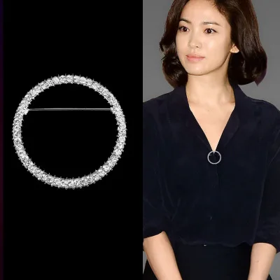 Простая круглая брошь в форме сердца булавка для шали пряжка кардигана броши