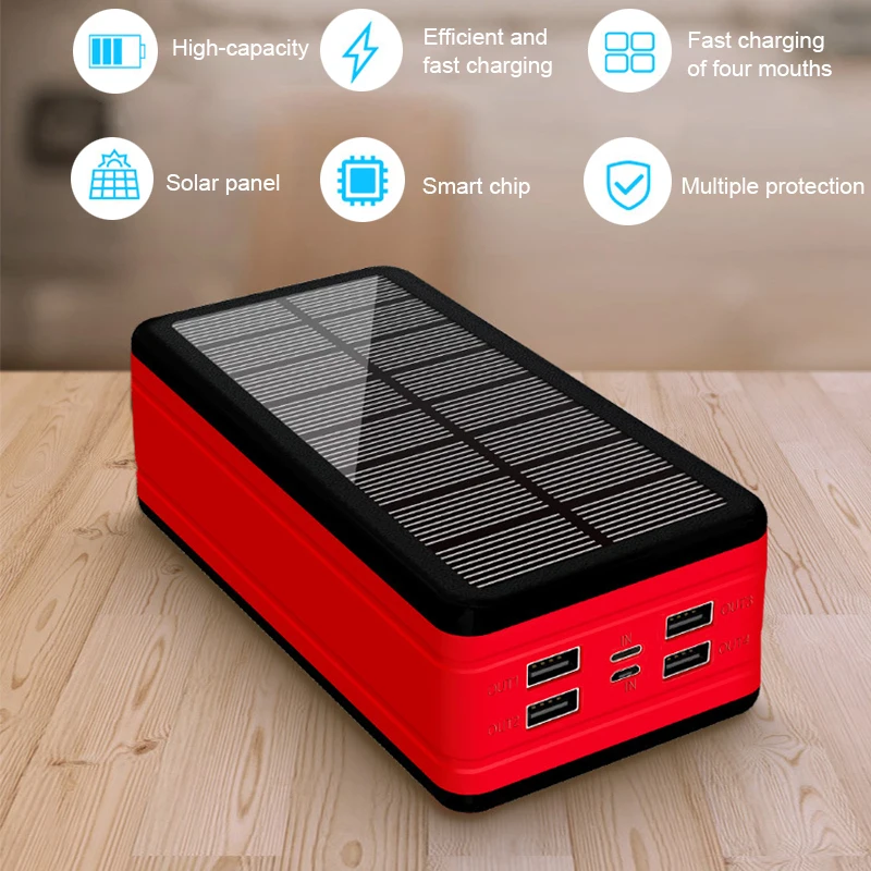 

99000mAh Solar Power Bank Powerbank Large Capacity Portable Charger Outdoor Waterproof LED Poverbank for Iphone Xiaomi Samsung