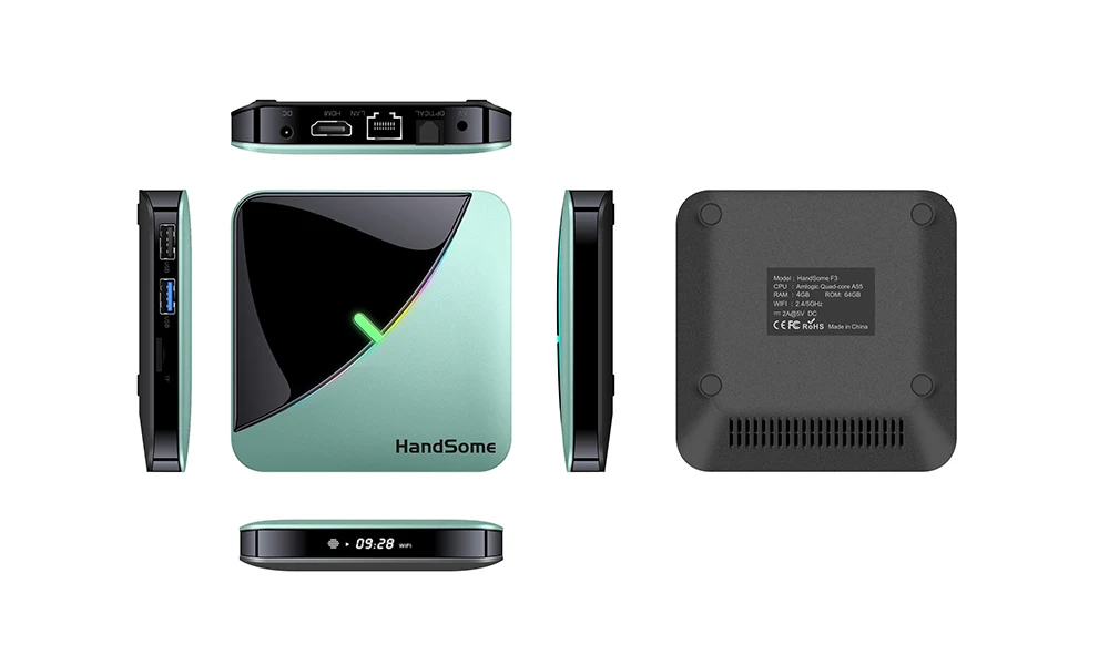 8k android 9,0 телевизор smart tv box amlogic s905x3 netflix youtube медиаплеер 4 Гб ram emmc 64 Гб телеприставка a95x f3 air