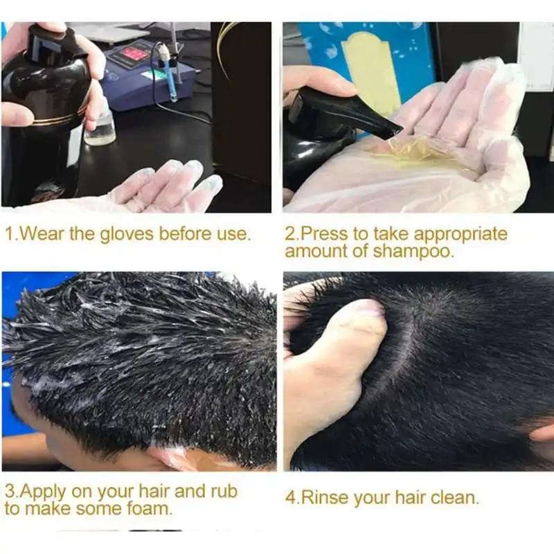 

500ml Natural Organic Plant Oil Essence Black Hair Dye Shampoo Covering Gray Hair Permanent Hair Color Dye Shampoo Hair Care