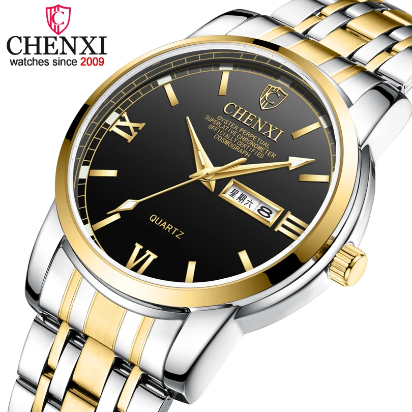 

Men Watch CHENXI Luxury Brand Analog Quartz Watch Man Clock Week Calendar Business Male Wristwatches relogio masculino 8211