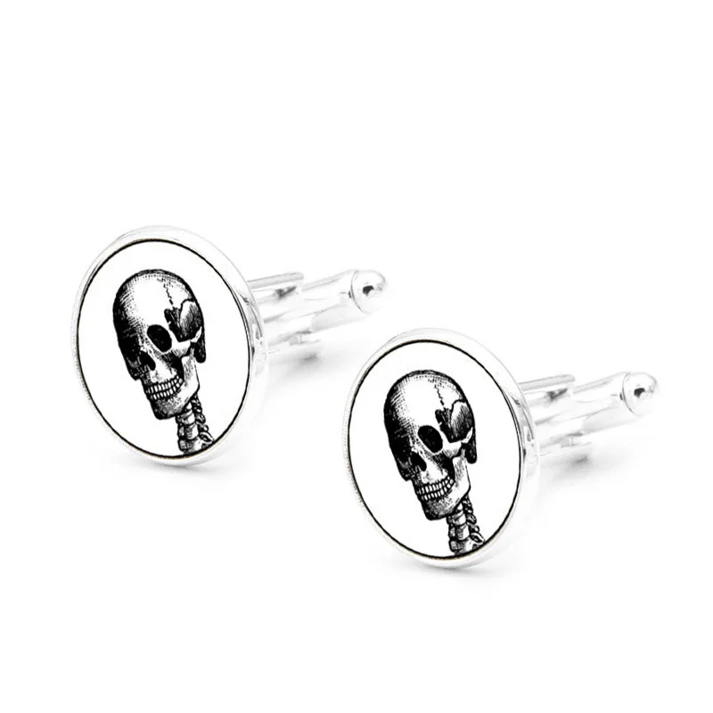

Retro Skull Pattern French Suits Cufflinks Metal Personality Gift Cuff-Links Men Women Shirts Sleeve Nails Unisex