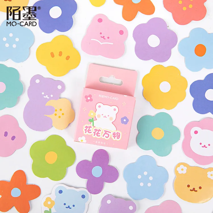 46 шт Kawaii Flower слипчивый стикер для канцелярских товаров Diy альбом Скрапбукинг
