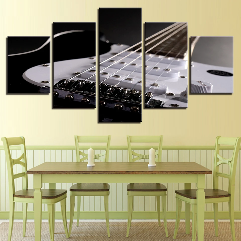 Плакат на холсте декор для гостиной 5 шт. струны электрической гитары картины
