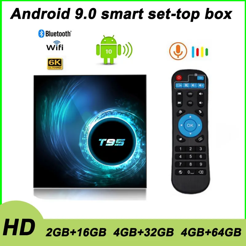 

T95 Smart TV Box Android 10 4GB 32GB 64GB 4K Youtube Media Player IPTV T95MAX TVBOX Set Top Box 2GB 16GB Home Theater