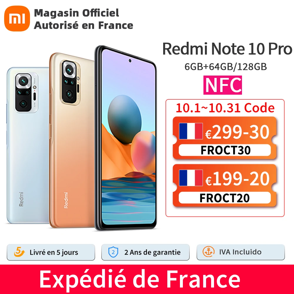 [Мировая премьера в наличии] глобальная версия Xiaomi Redmi Примечание 10 Pro смартфон 108MP