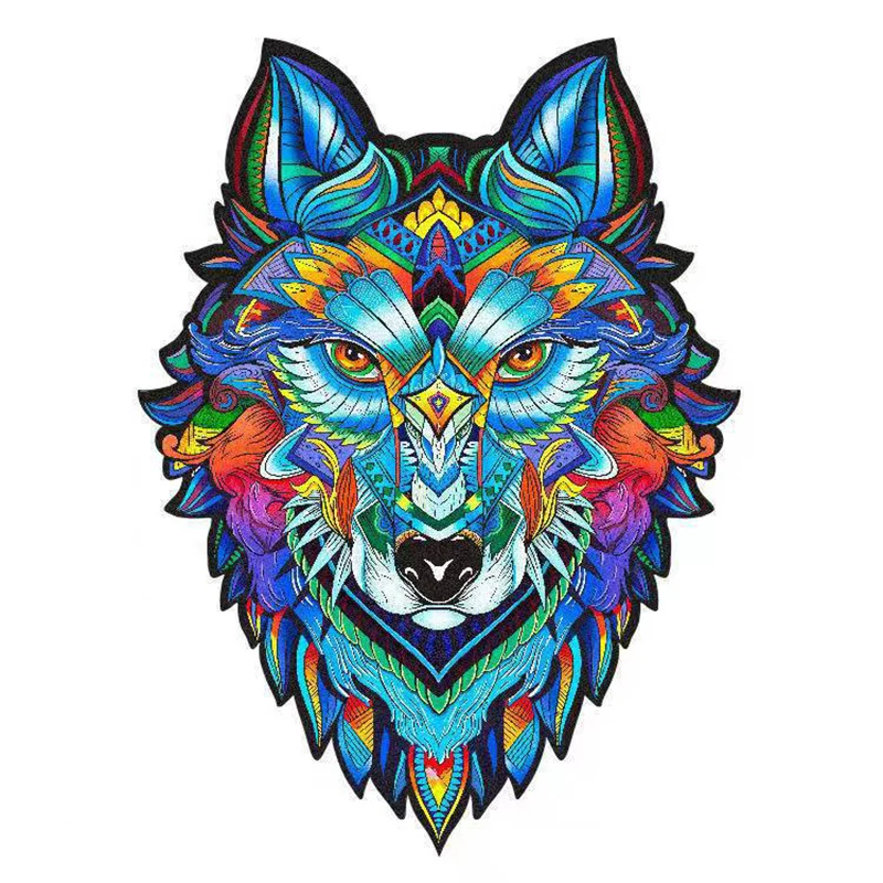 

Montessori Enlighten Puzzle Handsome Wolf 100 150 200 Pieces A3 A4 A5 Fidget Toy Brain Game Wooden Jigsaw Puzzle for Kid Gift