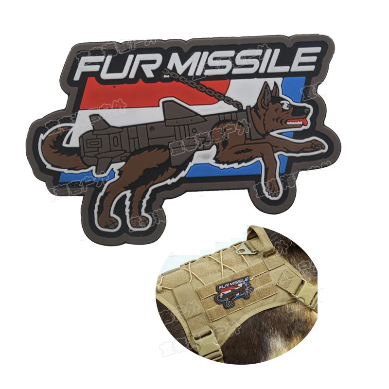 1 шт. ПВХ мех ракеты собака тактика Мораль глава Вышивка Чехол для телефона на