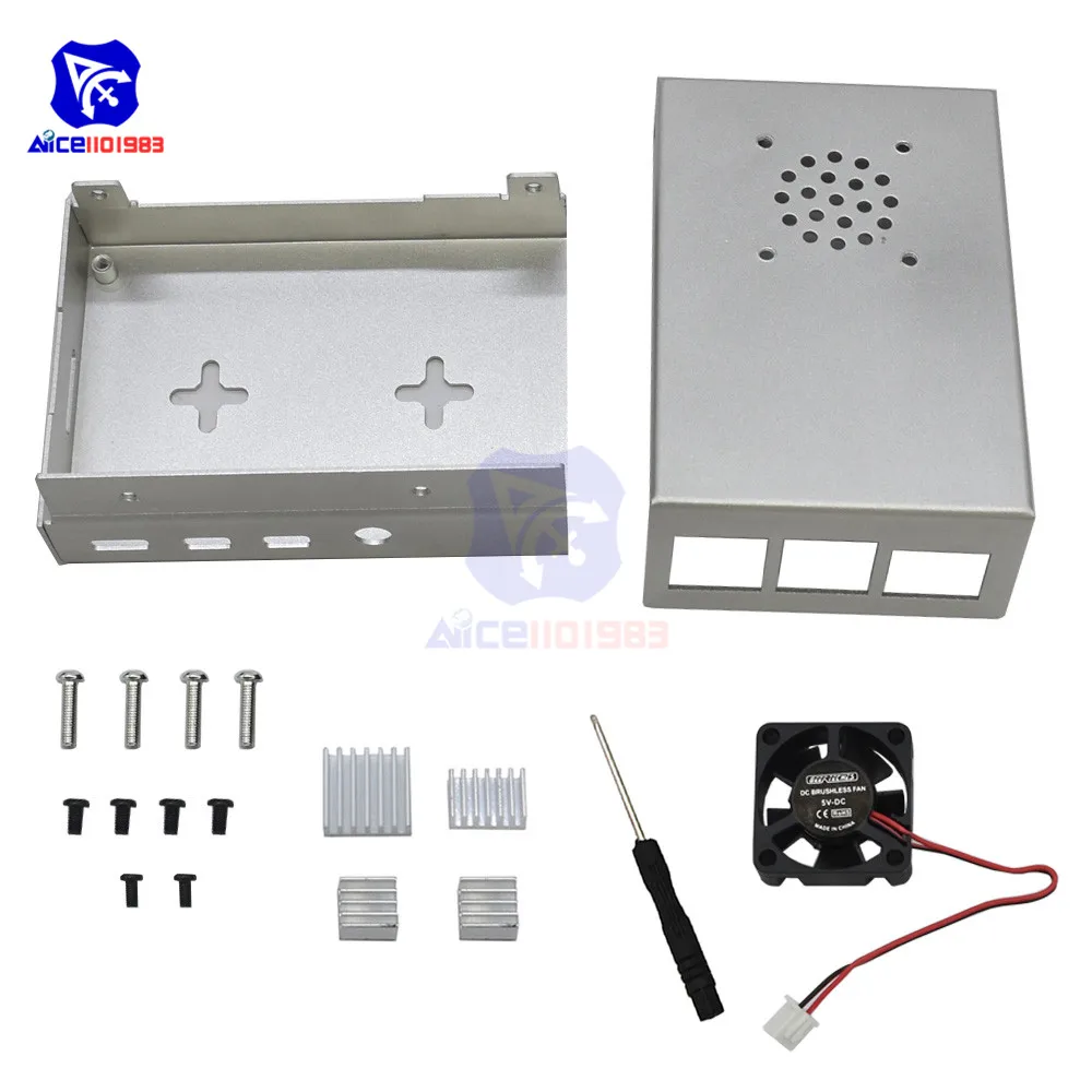 Чехол diymore для Raspberry Pi 4 Model B алюминиевый чехол с ЧПУ ультратонкий металлический