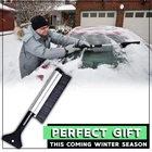 Зимний скребок для лобового стекла автомобиля, снег для стекла, выдвижная щетка из нержавеющей стали для удаления снега, очиститель, инструмент, метла, аксессуары для мытья