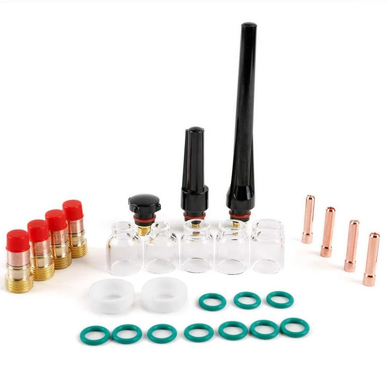 28 шт./компл. TIG сварочный фонарь газовый объектив 4 5 6 7 8 Pyrex Cup Kit для Tig WP 17/18/26